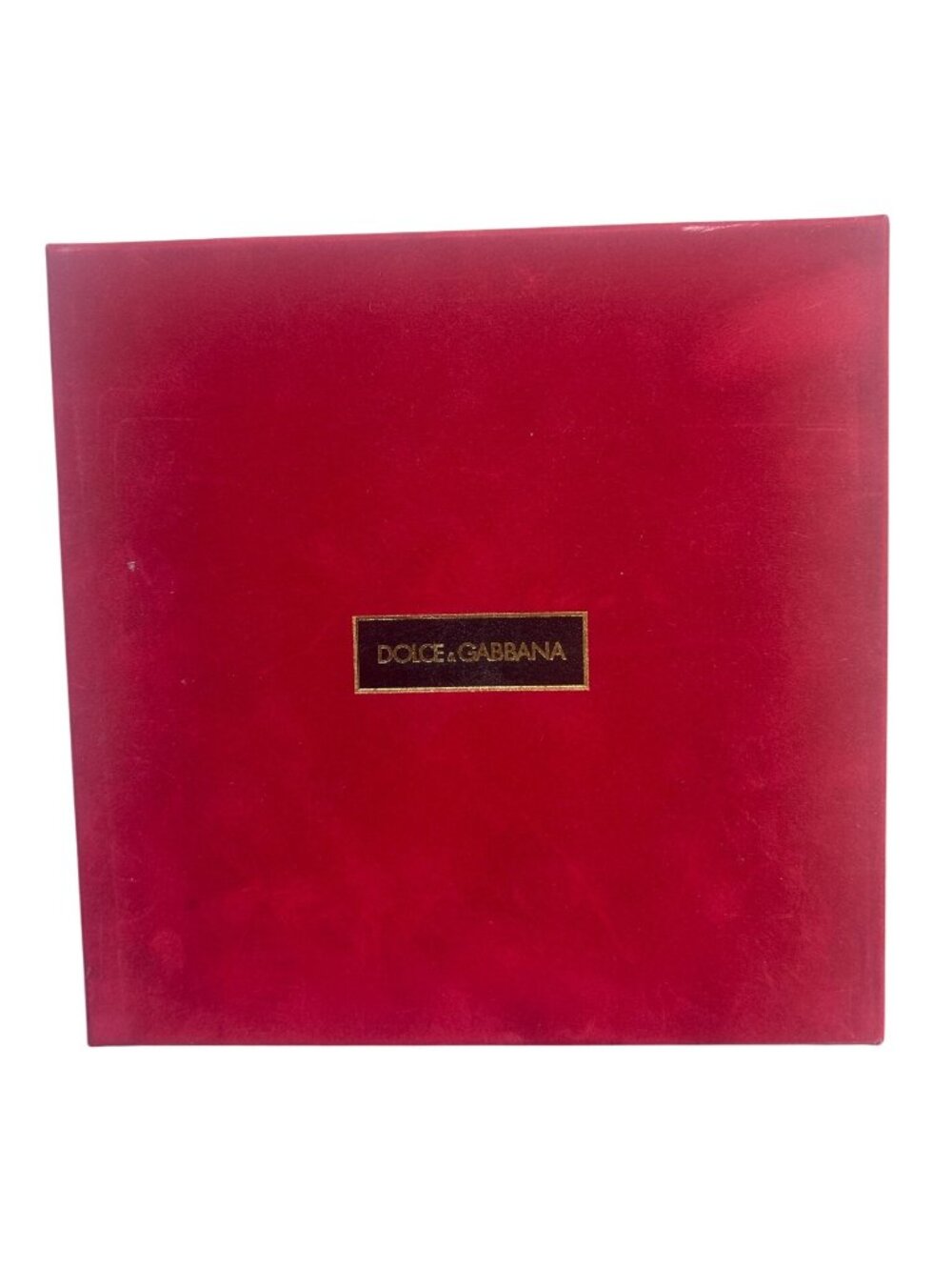 Dolce & Gabbana Red Velvet Storage Box Black Logo Gold Interior Luxury Designer